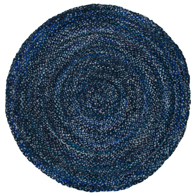 Braided Hand Woven Cotton Solid Color Indoor Rug, Round 6'