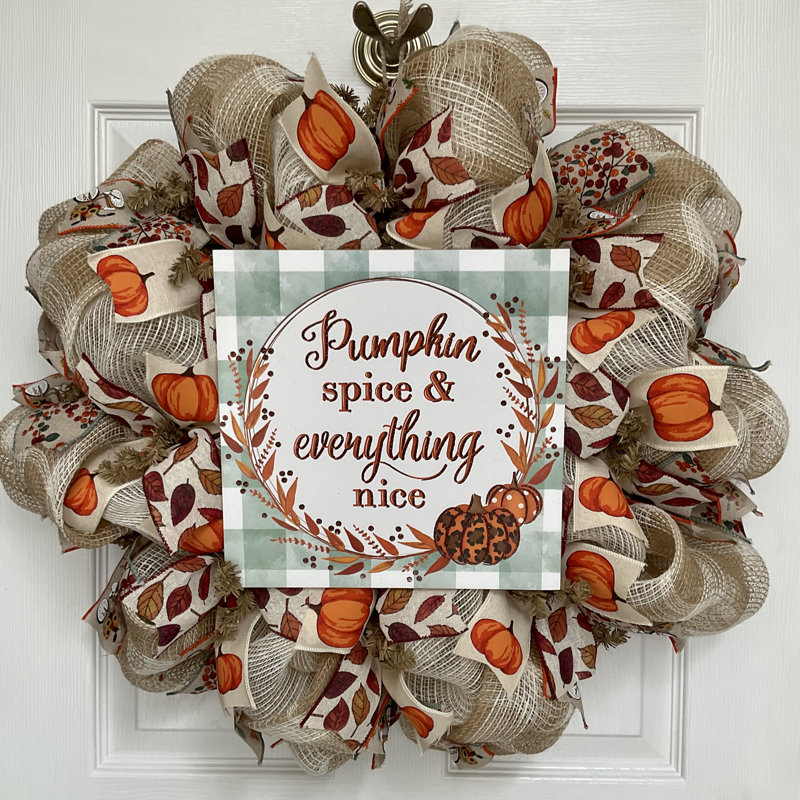 Couronne de citrouille en jute