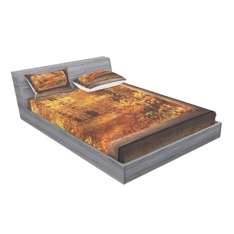 Fall Microfiber Sheet Set, Full Sheet Set + Fitted Sheet + 2 Pillowcases