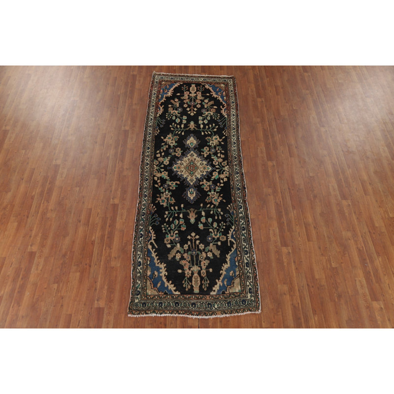 Tapis de couloir traditionnel bleu foncé 4 x 10
