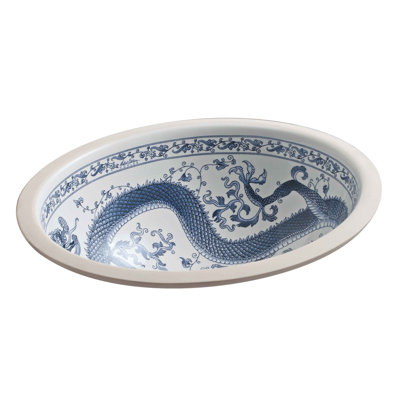 Lavabo ovale encastrÃ© Caxton, bleu impÃ©rial