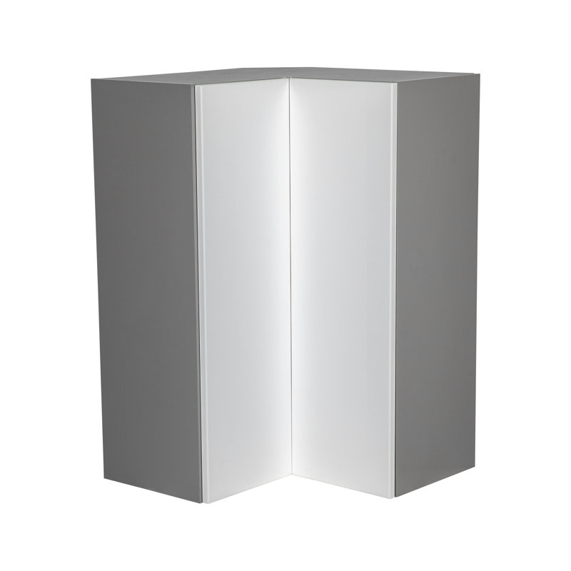 Armoire murale de coin en panneau de particules l 24 po prête à assembler, Blanc lustré, H 36 po x l 24 po