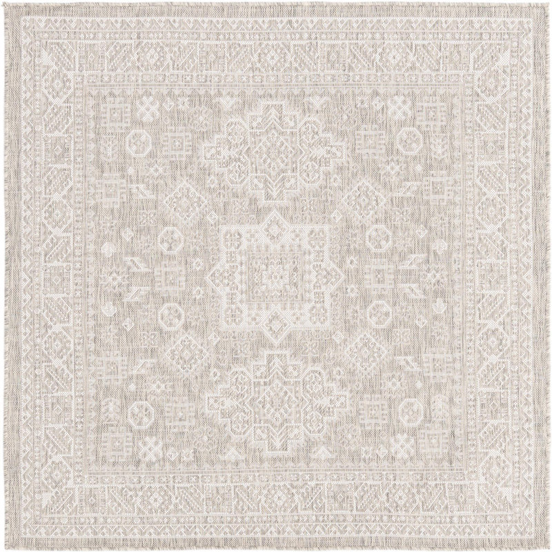 Outdoor Chand Area Rug Camel Color, Square 5'3"