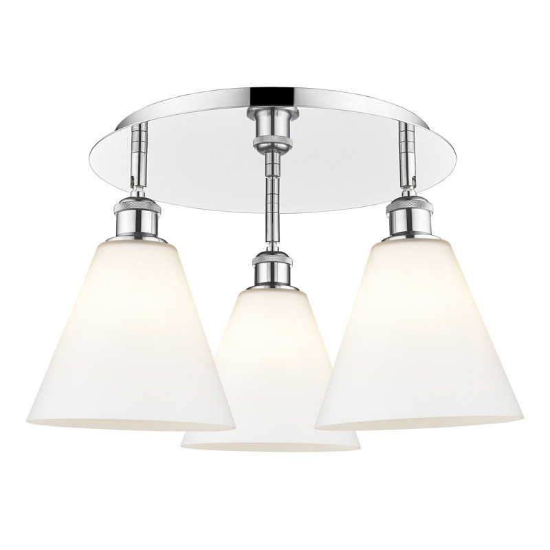Plafonnier encastré Berkshire, Blanc mat, Chrome poli
