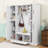 Elegant Rustic Hall Tree with Seating, Adjustable Storage Shelves and Hooks-308740621