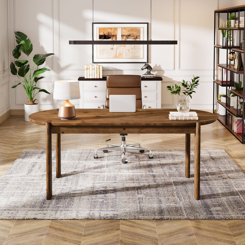 62.99cm Solid Wood Oval Conference Table