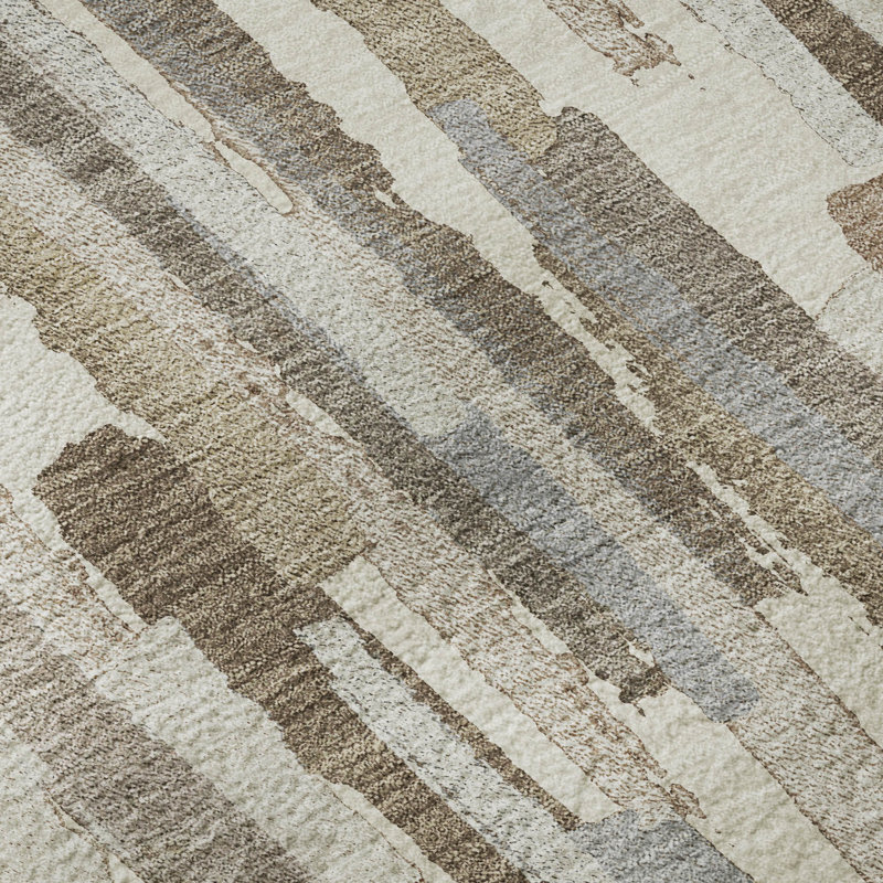 Premium Machine Washable Elize AMF1314 Stripes Rug, Rectangle 1'8" x 2'6"