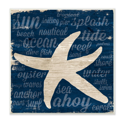 " Rustic Beach Starfish Aquatic Animal Fun Nautical Phrases " by Gina Ritter