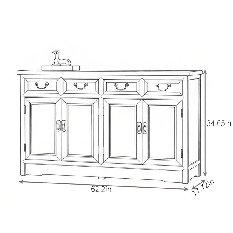 Buffet grande capacité Home, 34.65" H x 62.2" W x 17.72" D