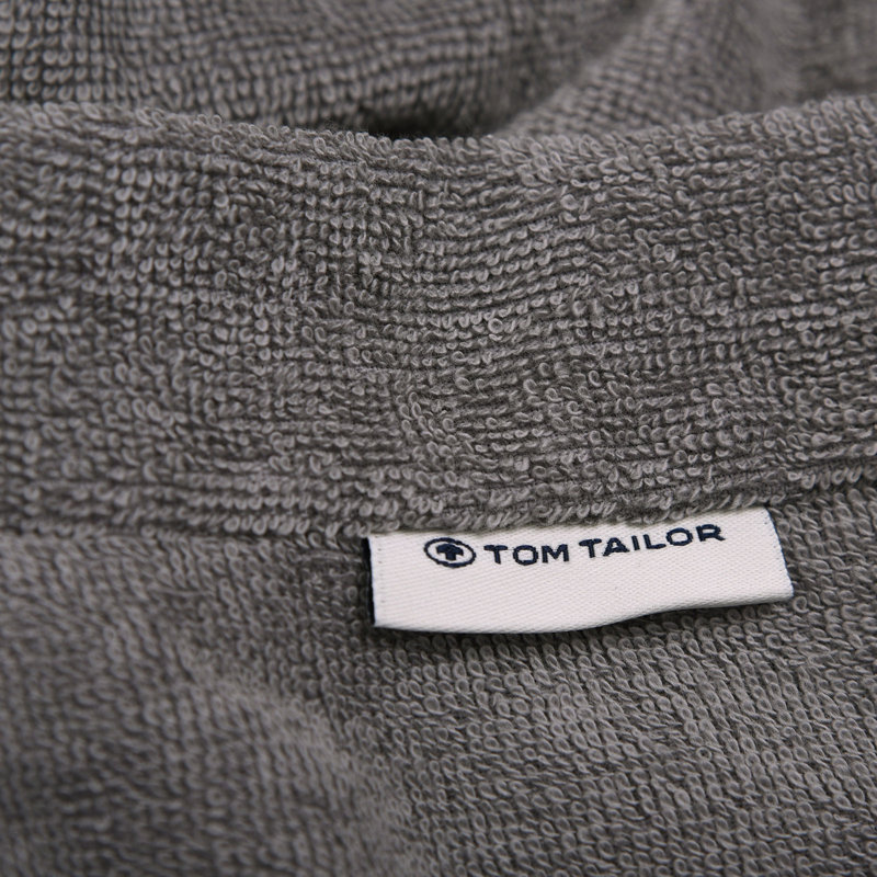 Cotton Terry Cloth Above Knee Bathrobe, Moody Grey, S/M
