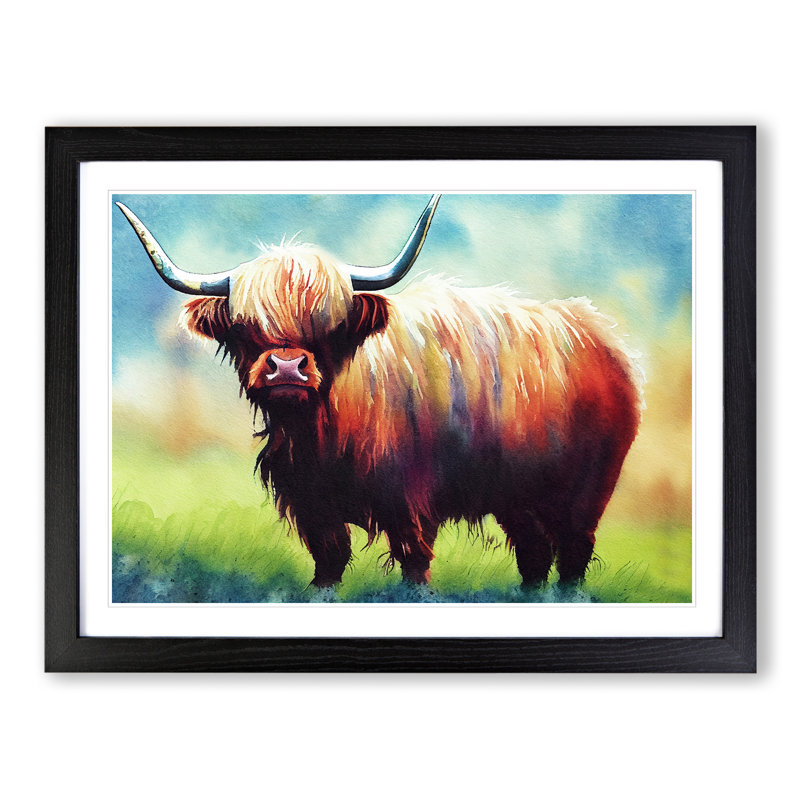 Highland Cow Vol.1 - Framed Print, Black, 34cm H x 46cm W x 2cm D