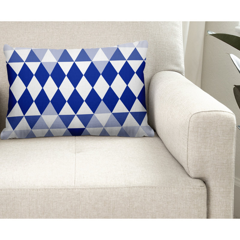 Housse et insert de coussin rectangulaire en polyester pour l'intérieur et l'extérieur, Bleu marine