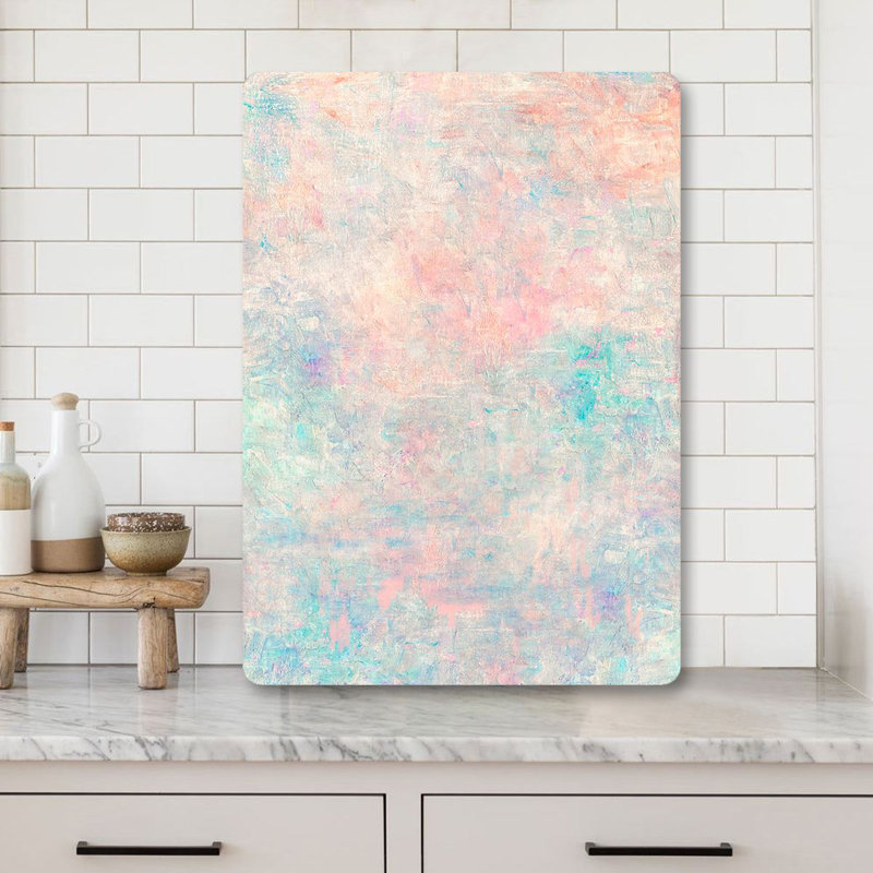 Flourish Tempered Glass Cutting Board, 7.9 x 11.8 inches | 100% Antibacterial, Easy-Clean Surface, Non-Slip Silicone Feet | Perfect for Food Prep & Serving, Durable & Stylish Kitchen Essential, Not Dishwasher Safe