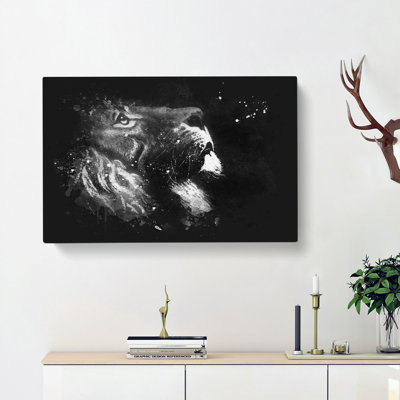 Majestic Lion Illustration - Wrapped Canvas