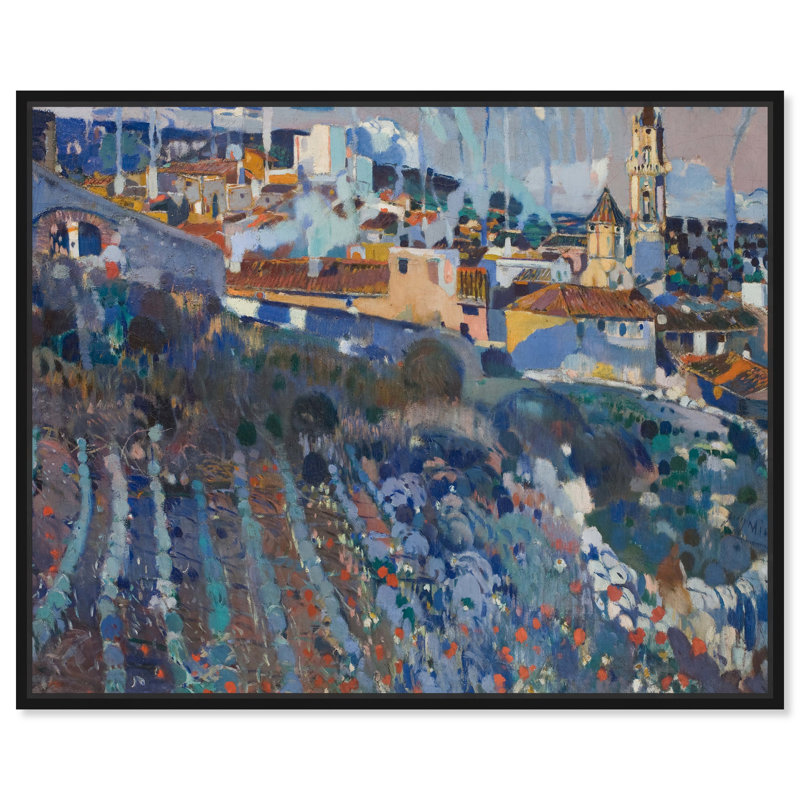 Art mural Joaquim Mir, Cadre noir, H 31 po x l 37 po
