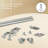 5/8 Inch Diameter Adjustable Double Splicing Drapery Curtain Rod Set with Volle Finials, -1029464953-1029464954