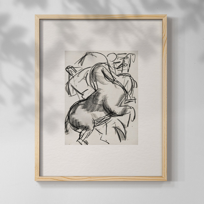 "Croquis rétro XCVI" sur papier, Naturel, H 10 po x l 8 po