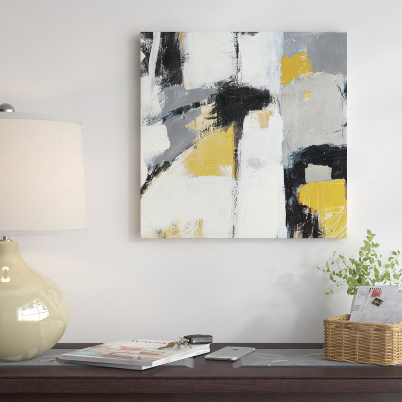 « Yellow Catalina I » par Mike Schick, reproduction, H 16 po x l 16 po x P 1 po, Papier encadré noir