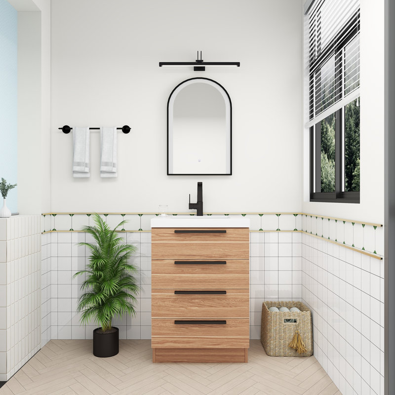 Meuble-lavabo autoportant Carla, Chêne blanc, 24"