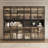 94.5 '' W Combination Bookcase With Glass Doors，display Cabin With Led Lights-1824625015