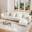 Modular Sectional Sofa: 157.5-Inch Luxury Cloud Sofa With Ottoman, 70% Down-Filled Sofa Cushions, Removable & Washable, Soft Linen Sofa, Extra-Large Living Room Sofa-1613394104