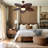 52 Inch American Style Led Tri Color Dimming Fan Light With Remote Control