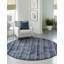 Tapis uni / rayé couleur bleu-ivoire Liabah-1405033545