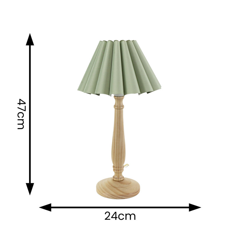 Rusne Table Lamp, Green, Natural, No
