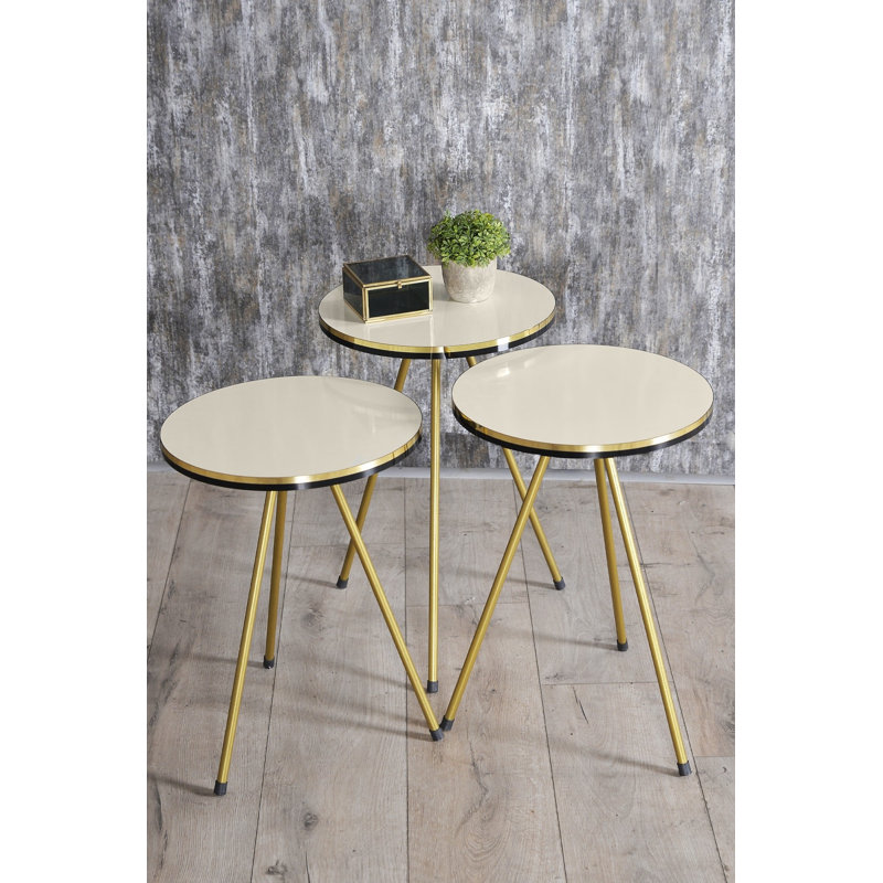 Onalaska Nesting Tables, Cream White