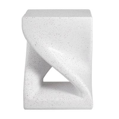 Hudson Outdoor Twisted-Base Terrazzo-Speckled MGO Side Table