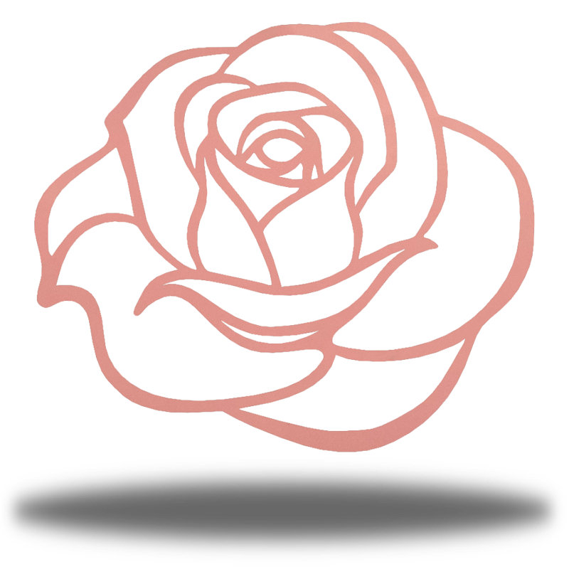 Décoration murale en métal Rose Bud Coastal, Rose, H 12 po x l 8 po x P 0,0625 po