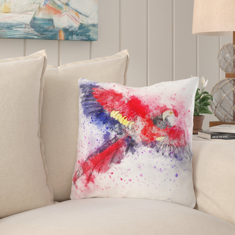 Coussin oiseau Melanie, Microsuède, Intérieur