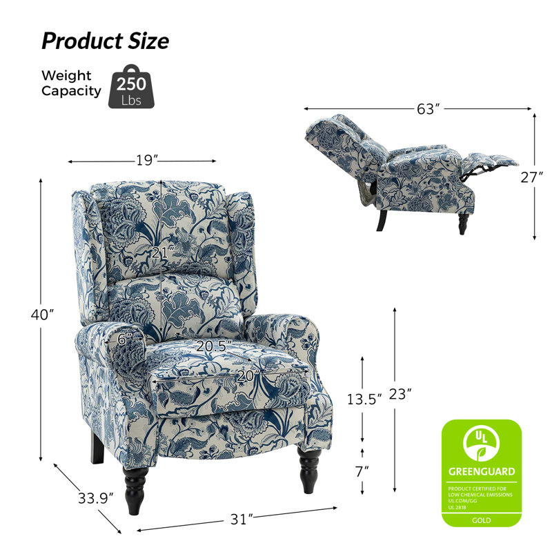 Brody 31" Wide Manual Standard Recliner, Jacobean