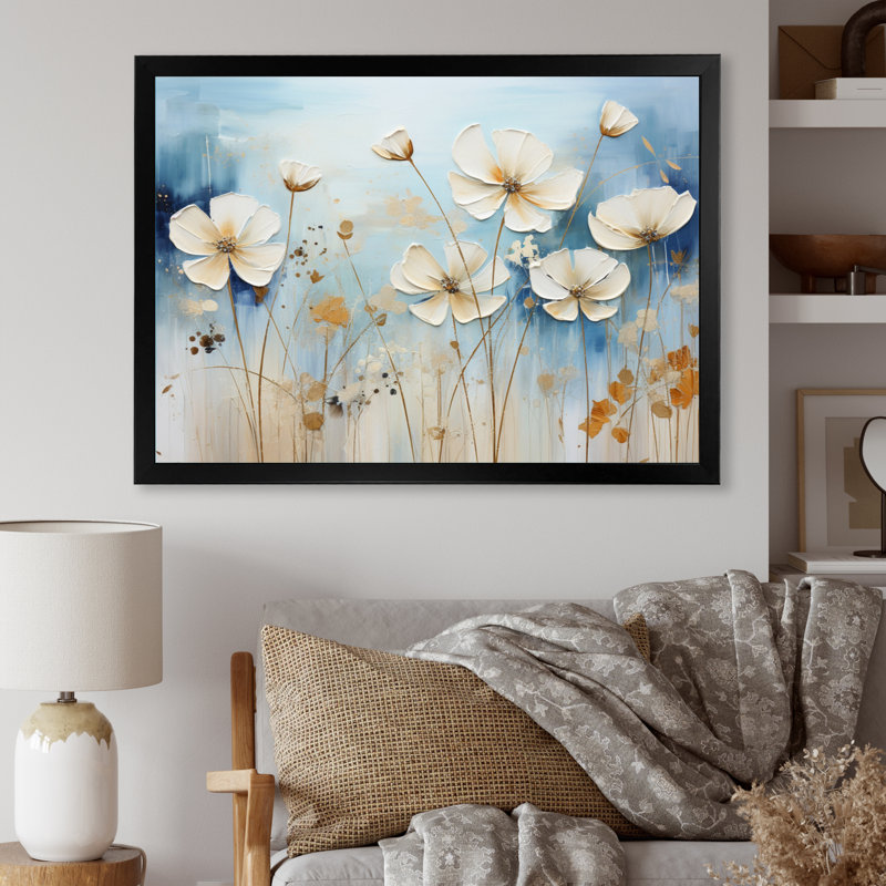 Collage de prairie sur toile, H 30 po x l 40 po x P 1,5 po, Cadre simple noir