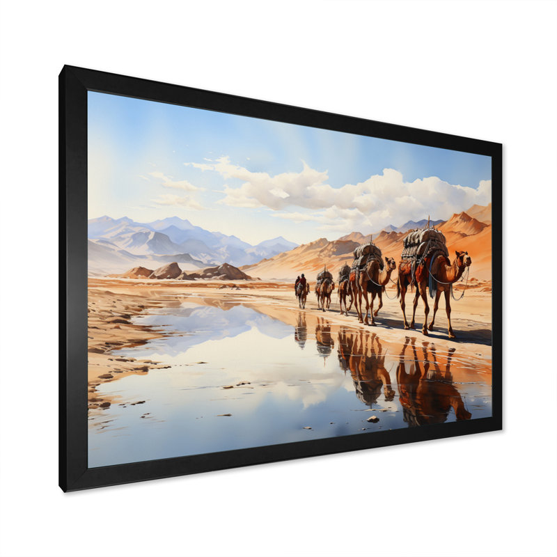 Asian Art Silk Road, reproduction d'art sur toile encadrée, H 30 po x l 40 po x P 1,5 po, Cadre photo noir
