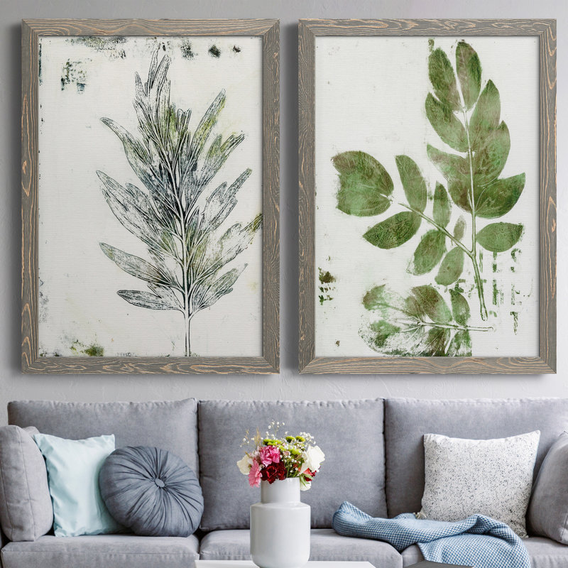 Présence de la nature - ensemble de 2 peintures sur toile encadrées, Gris, H 37,5 po x l 55 po x P 1,5 po