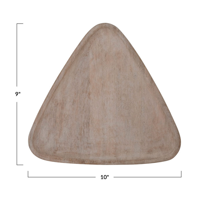 Mango Wood Tray Triangular Shaped