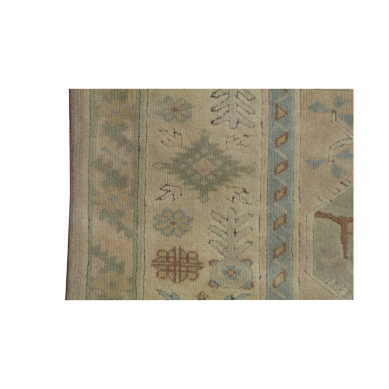 Tapis beige et gris noué à la main de haute qualité