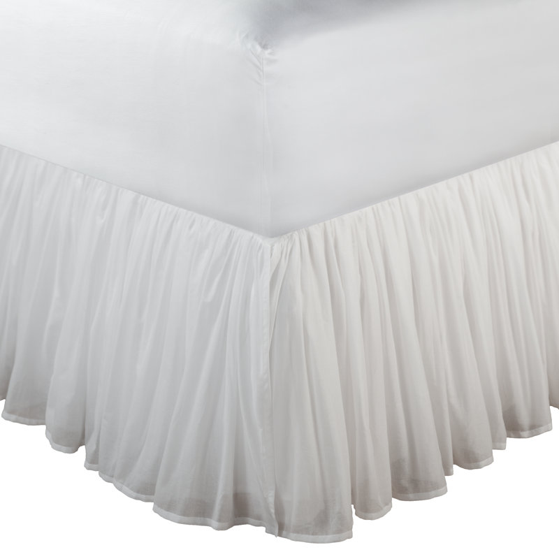 Jupe de lit simple en voile de coton Greenland Home Fashions 39 x 75 + 18, Simple, Blanc, 18 po