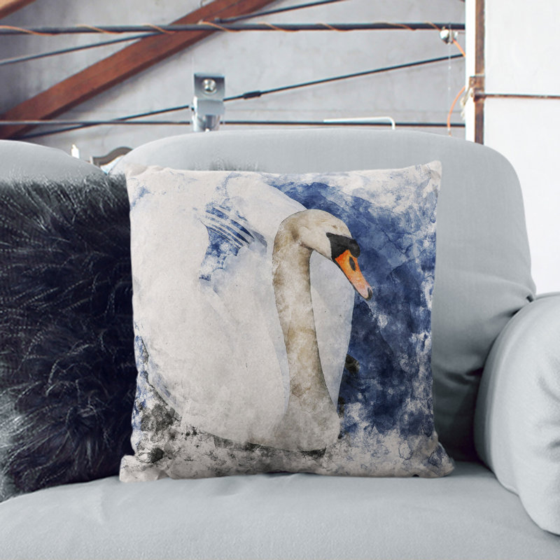White Swan Vol.2 Scatter Cushion, 40cm H x 40cm W x 15cm D, Stone