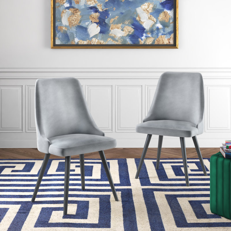 Chaise d'appoint en velours Milani, Gris ardoise