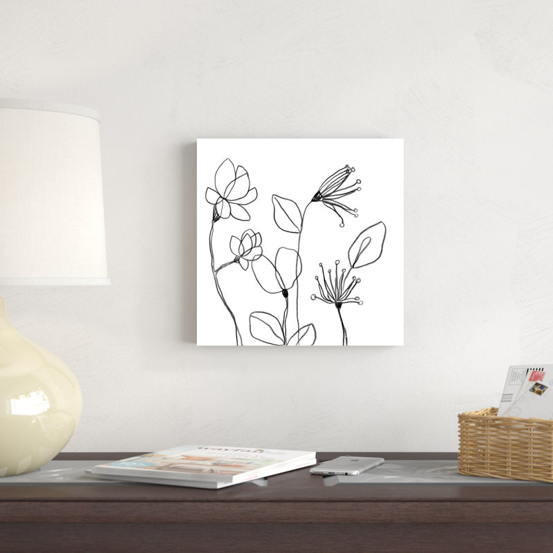 «Spindle Blossoms II» par June Erica Vess - reproduction d'art sur toile tendue, H 12 po x l 12 po