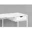 Bureau d'ordinateur moderne avec tiroir de rangement pour bureau à domicile, poste de travail contemporain compact pour ordinateur portable et productivité quotidienne.