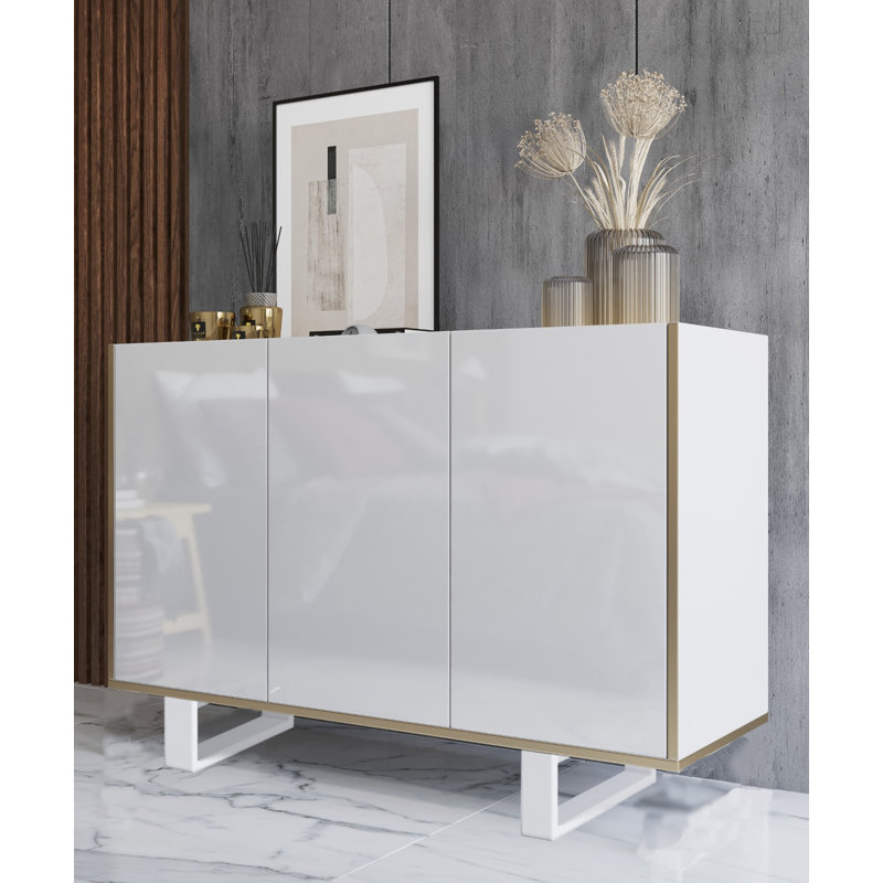 Wapello 53" Sideboard, White Gloss