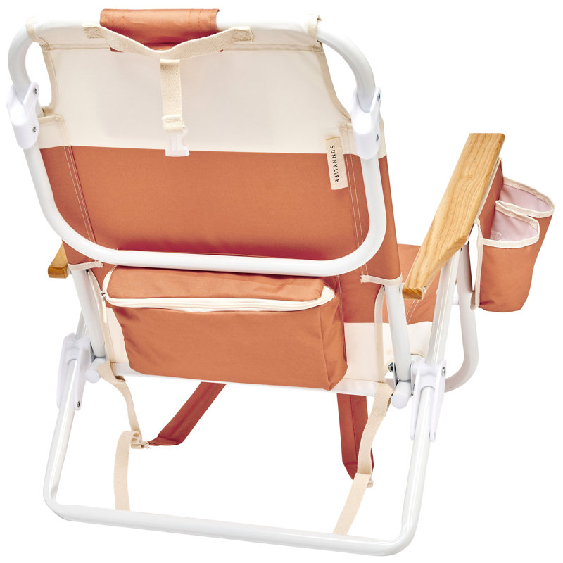 Deluxe Beach Chair: Tierra Clay Block, Terracotta