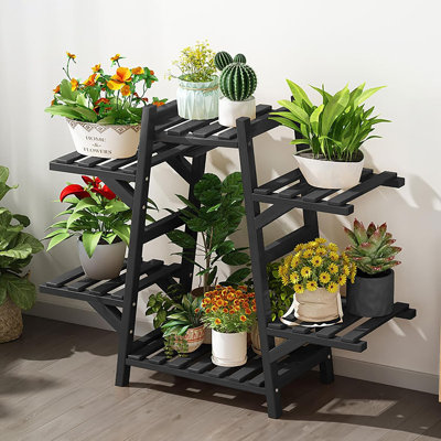 Manhattan Bamboo Plant Shelf Stand 6 Tier for Indoor and Outdoor Use