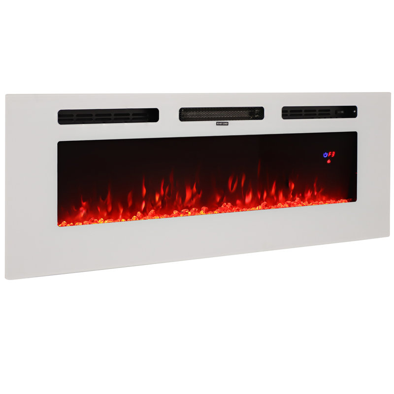 Foyer électrique encastré mural 50 po Kauffman - blanc, H 18,75 po x l 50 po x P 5 po, Blanc