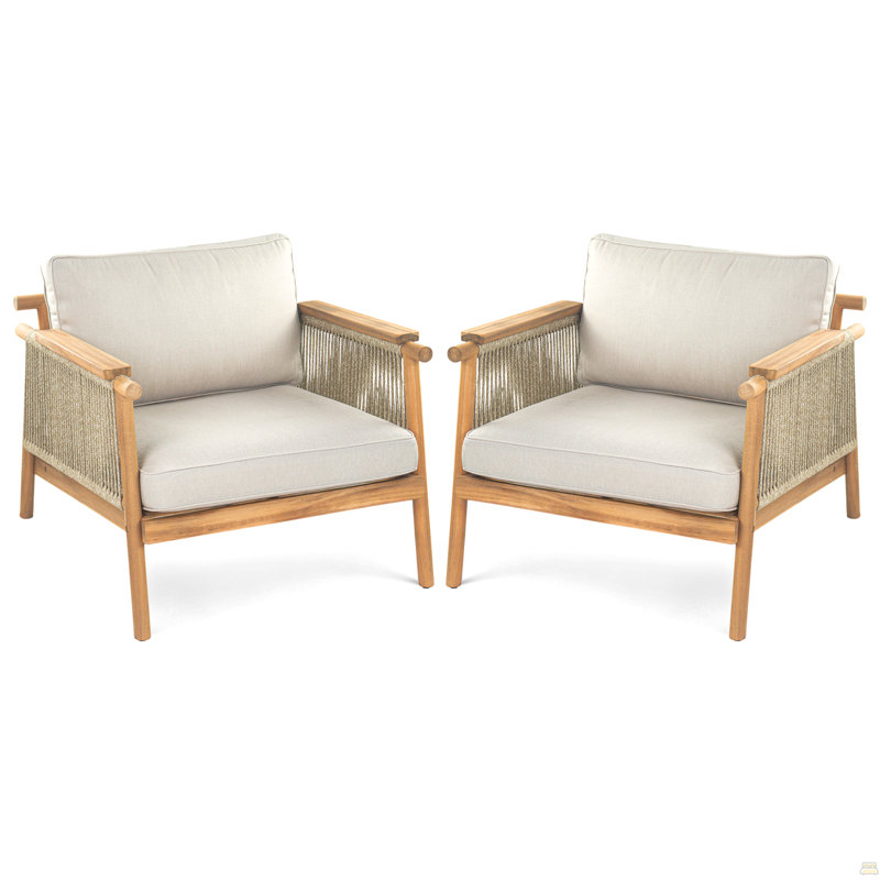 Fauteuil club d'extérieur, ensemble de 2, 2