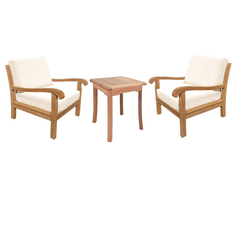 Napa Teak 2 - Person Modular Patio Conversation Set with Cushions
