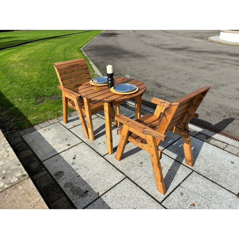 Belicia 2 -Person Solid Wood Dining Set